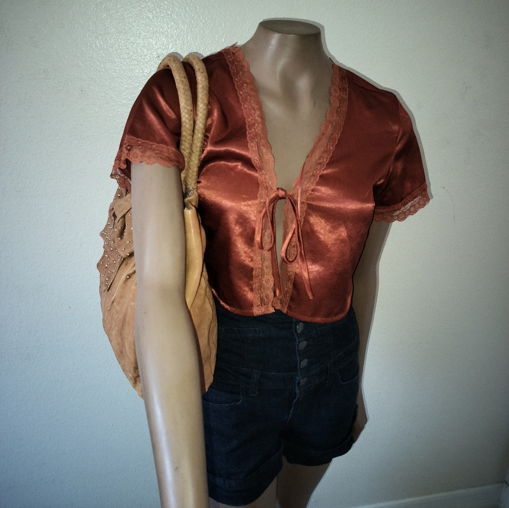 Junior Drake Daijah Studded Handbag Tan Leather. $$$ 49 SALE PRICE - Picture 5 of 16